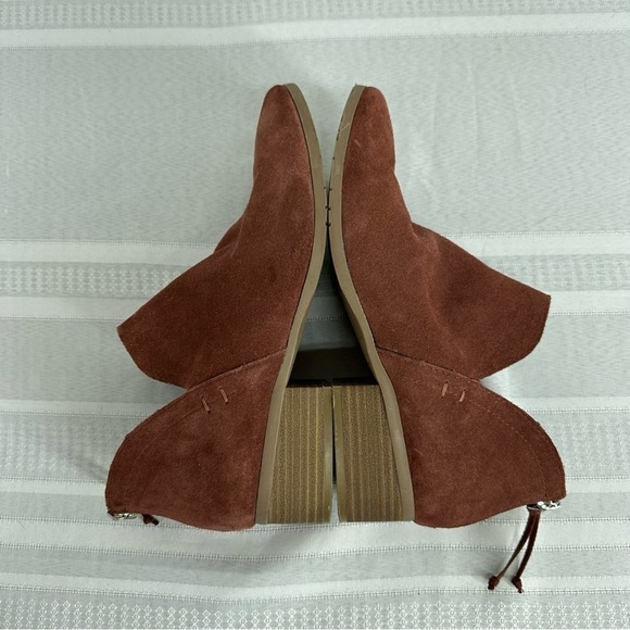 Reaction Kenneth Cole side 8.5 Side Skip Terracotta Red Suede Boots Booties - Picture 6 of 13